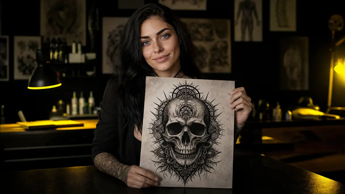 Kaukolės tatuiruotė: memento mori