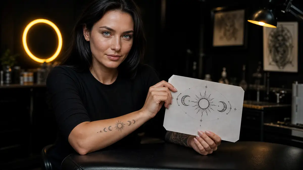 Saulės ir mėnulio tatuiruotės: ciklo simbolika