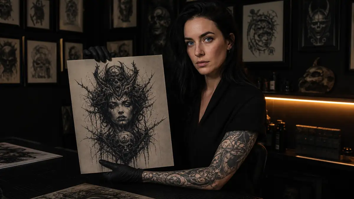 Dark art tatuiruotės: tamsos estetika ant odos